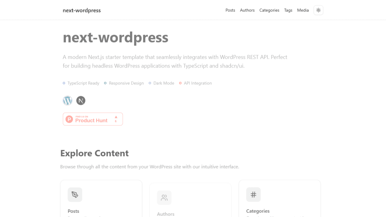 Screenshot of Next.js WordPress Starter